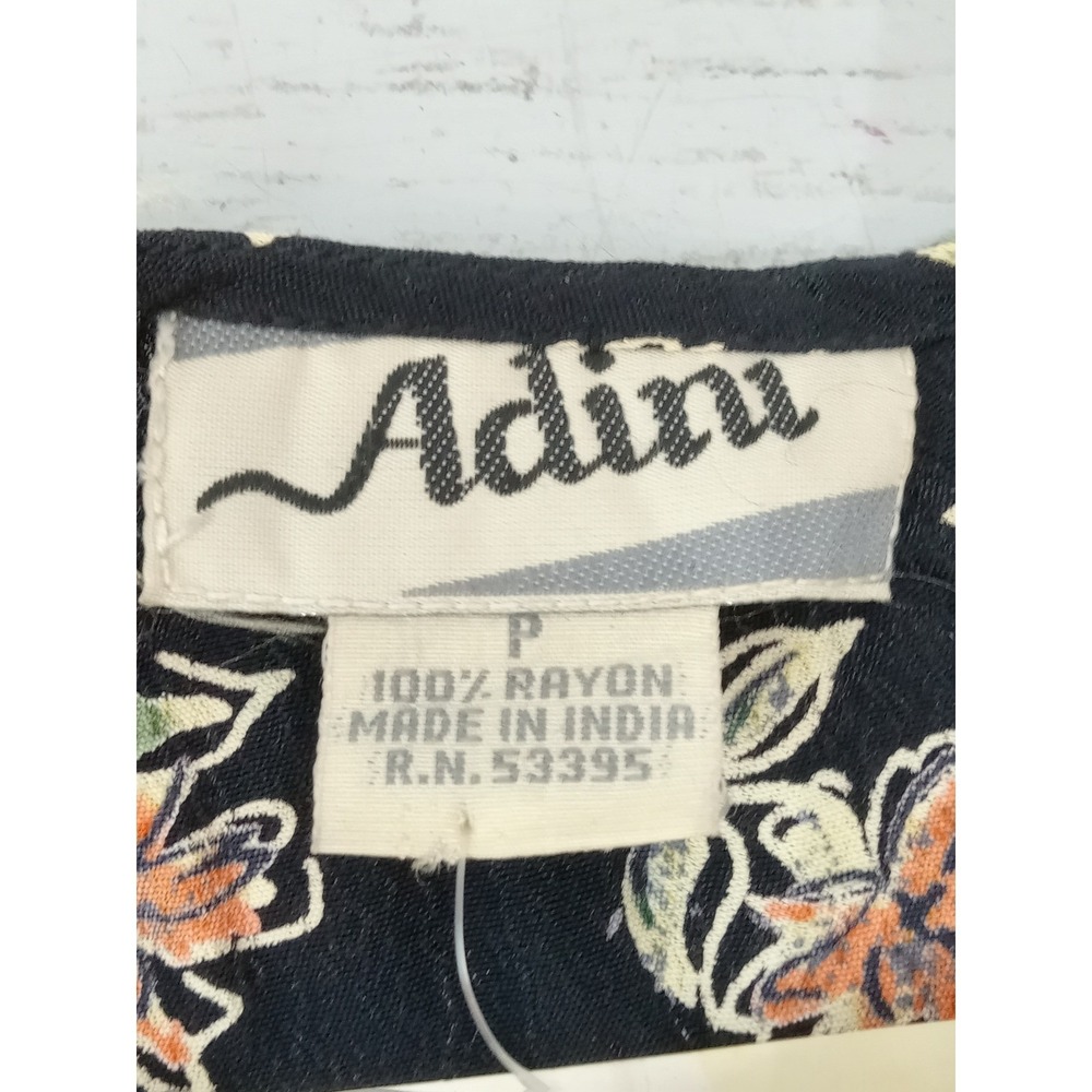Adini Maxi Dress Womens Sz P Black Floral Cottagecore Rayon Long Sleeve Casual‎ - Picture 3 of 12